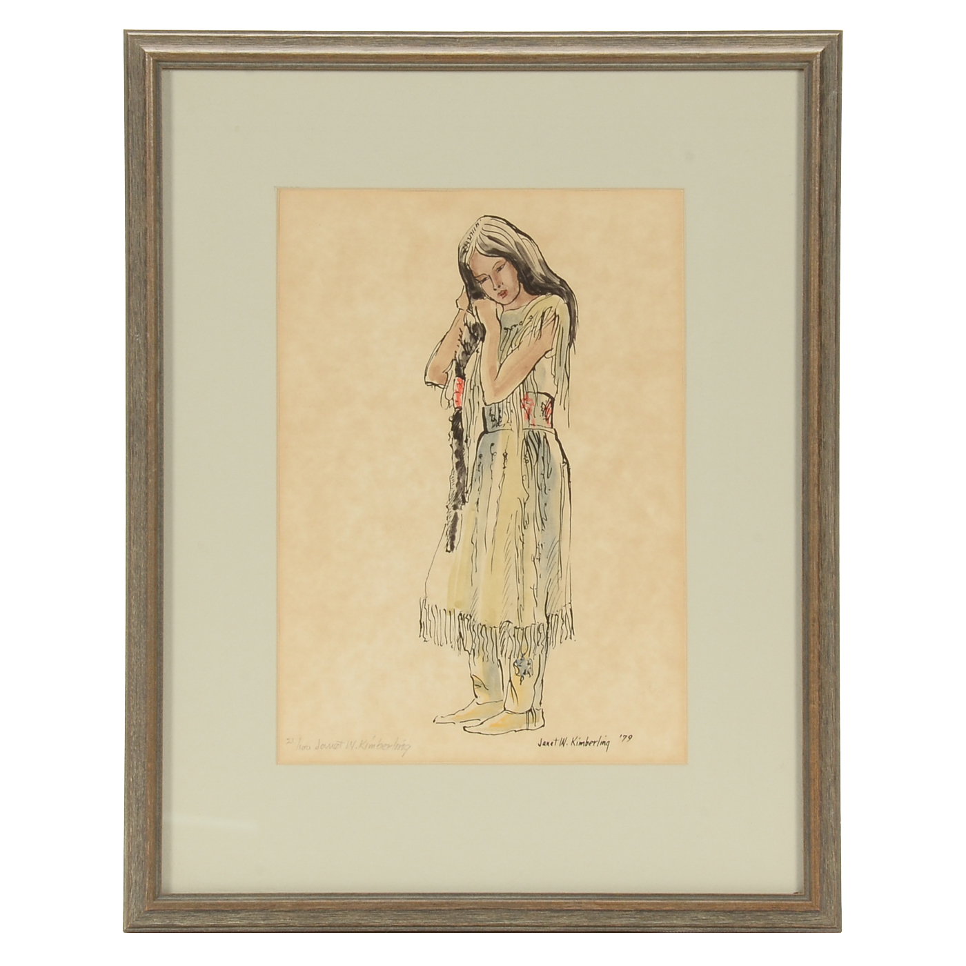 Janet W. Kimberling Signed 1979 Limited Edition Lithograph with Hand-Coloring