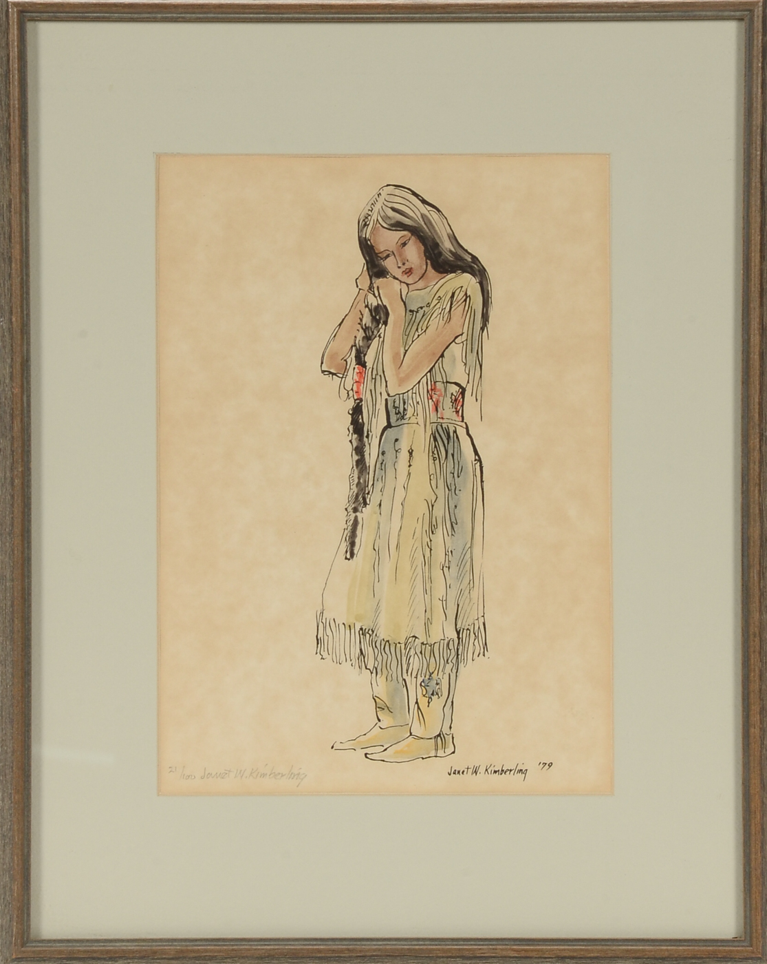 Janet W. Kimberling Signed 1979 Limited Edition Lithograph with Hand-Coloring