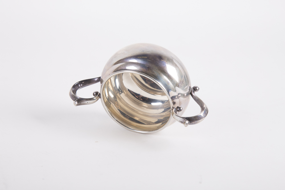 Gorham Sterling Silver Creamer and Sugar Bowl with Cup