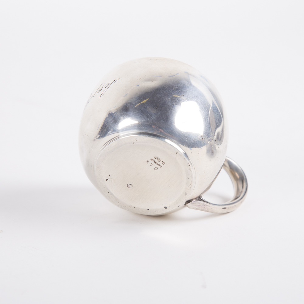 Gorham Sterling Silver Creamer and Sugar Bowl with Cup