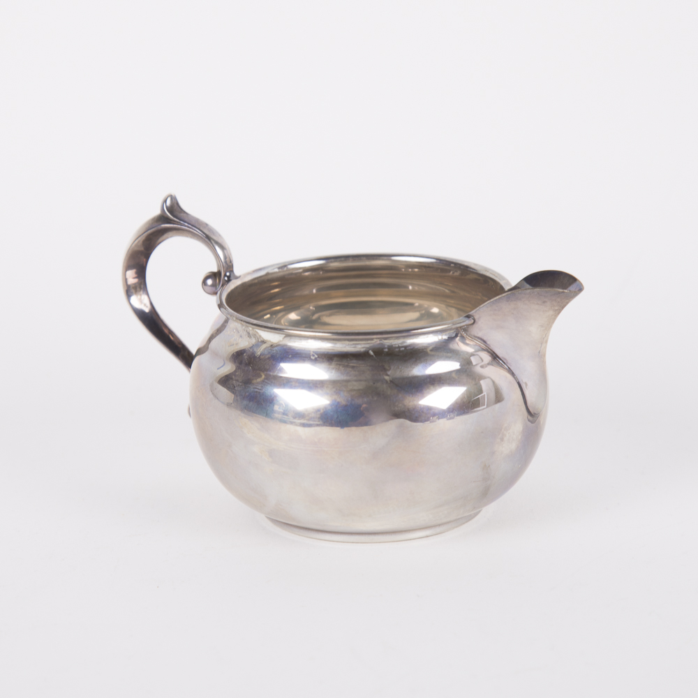 Gorham Sterling Silver Creamer and Sugar Bowl with Cup