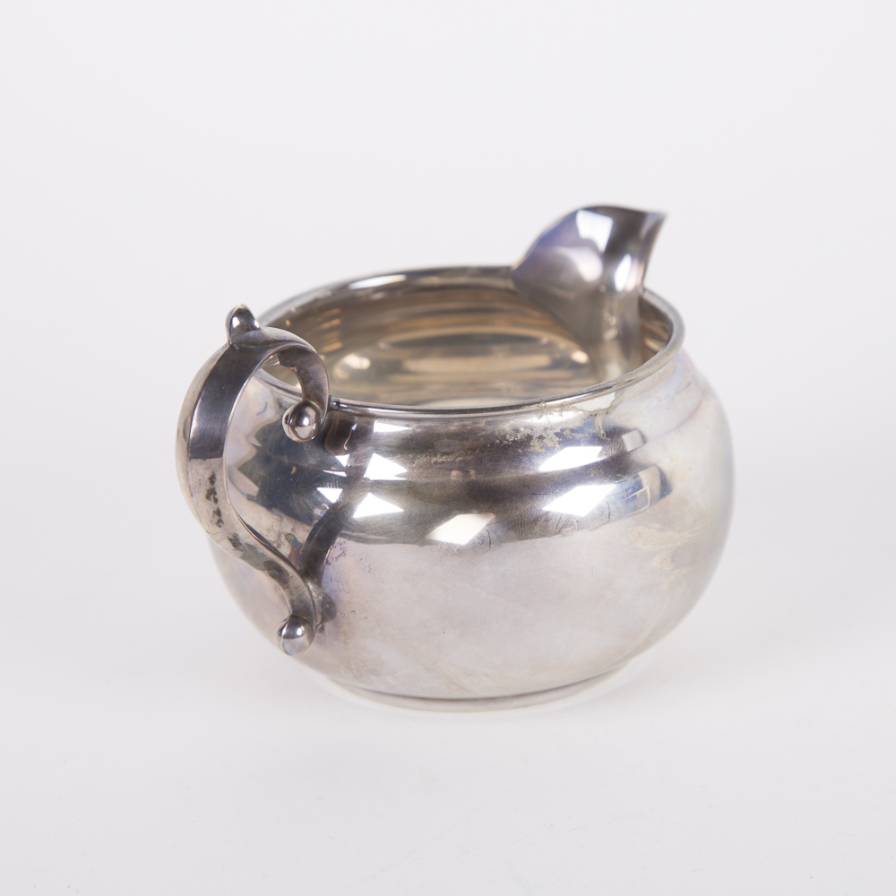 Gorham Sterling Silver Creamer and Sugar Bowl with Cup