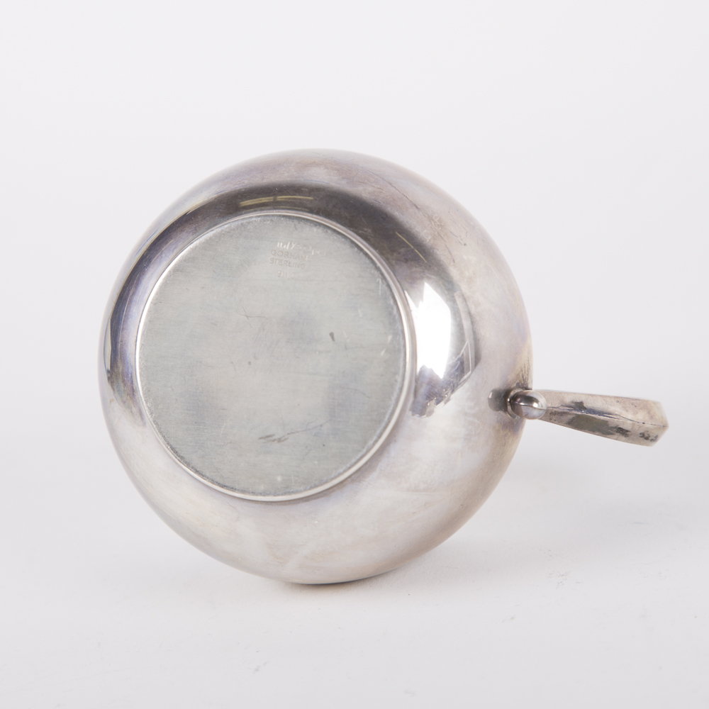 Gorham Sterling Silver Creamer and Sugar Bowl with Cup