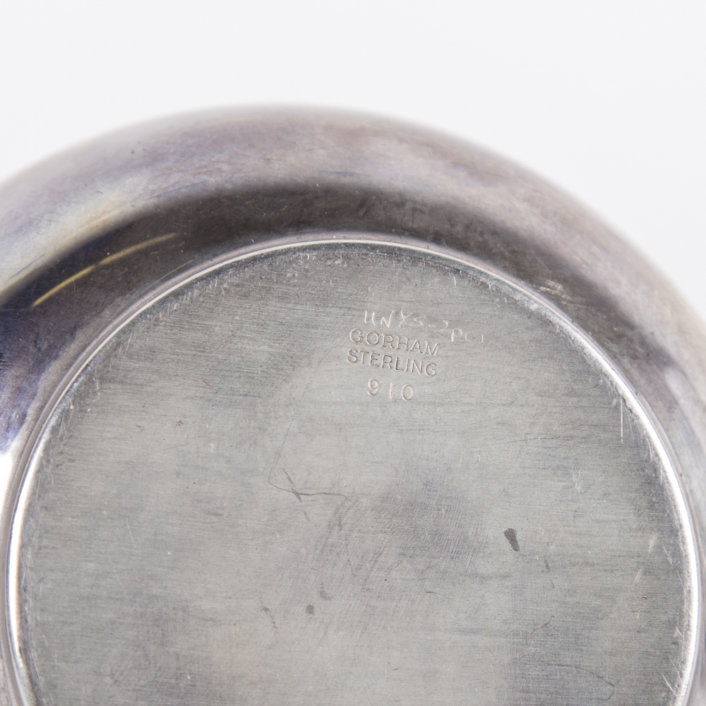 Gorham Sterling Silver Creamer and Sugar Bowl with Cup