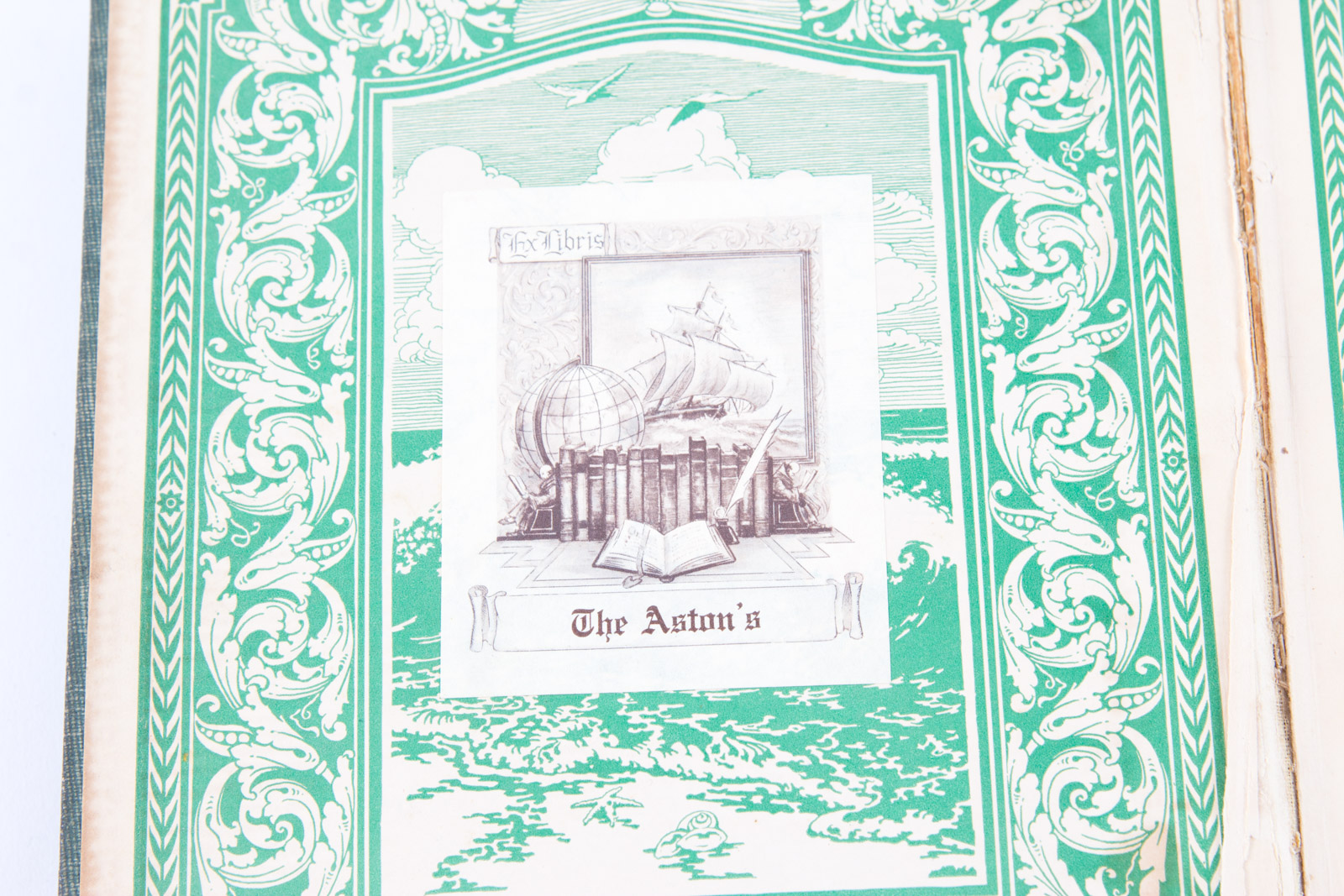 Vintage Bird Themed Books with Colorful Plates