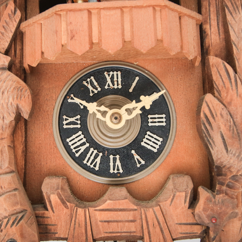 Vintage German Black Forest Style Hunting Scene  Cuckoo Clock