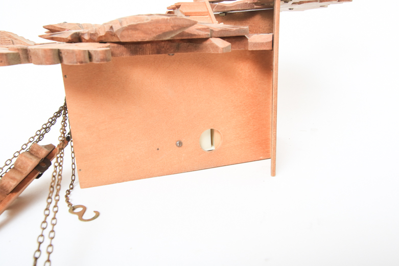 Vintage German Black Forest Style Hunting Scene  Cuckoo Clock