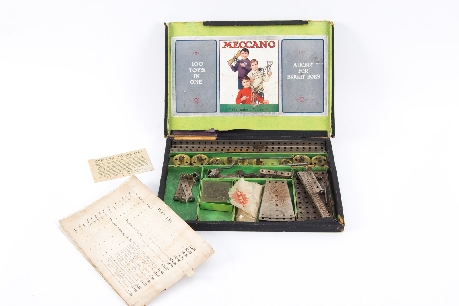 Vintage Meccano Erector Set with Original Box and Instruction Manual