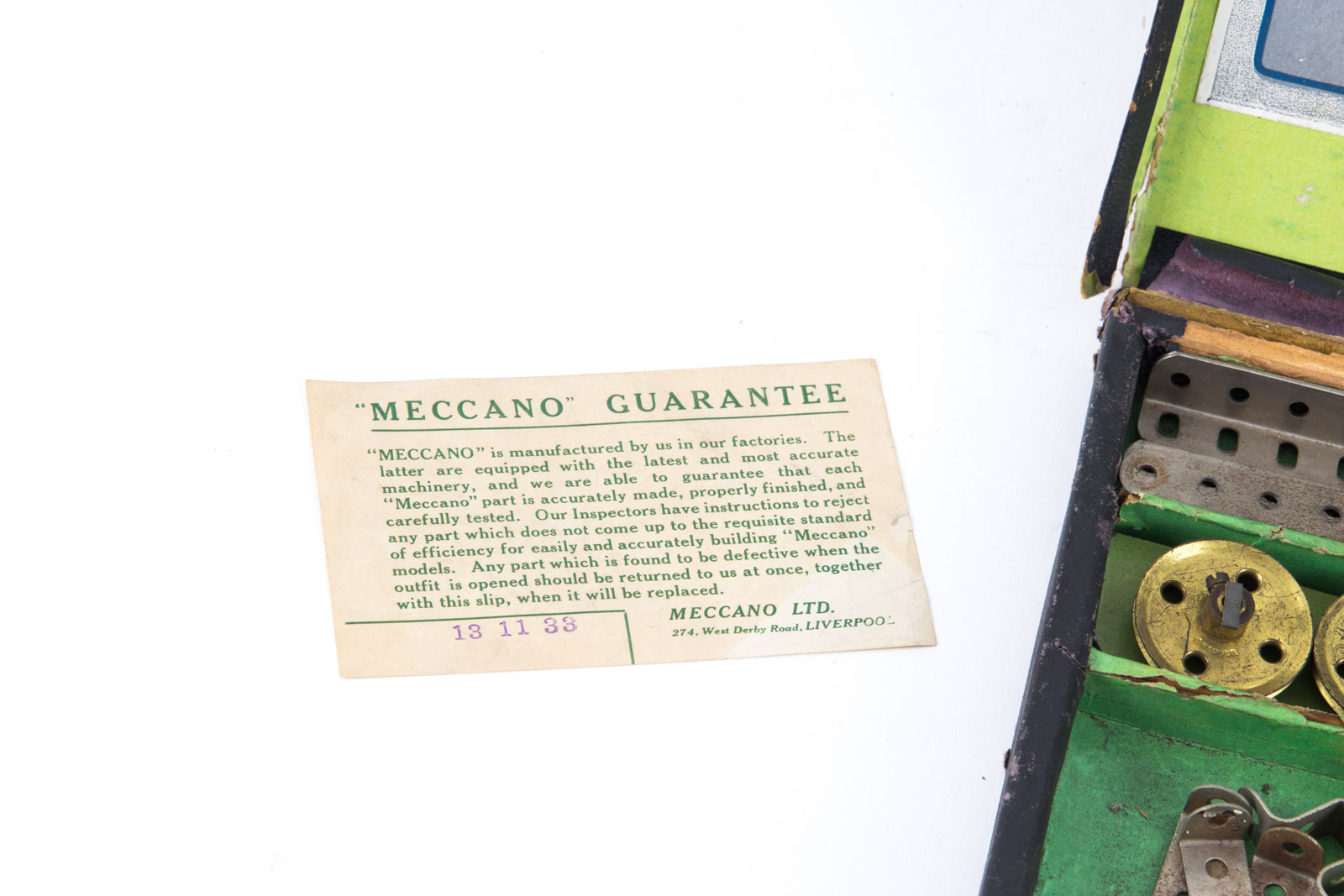 Vintage Meccano Erector Set with Original Box and Instruction Manual