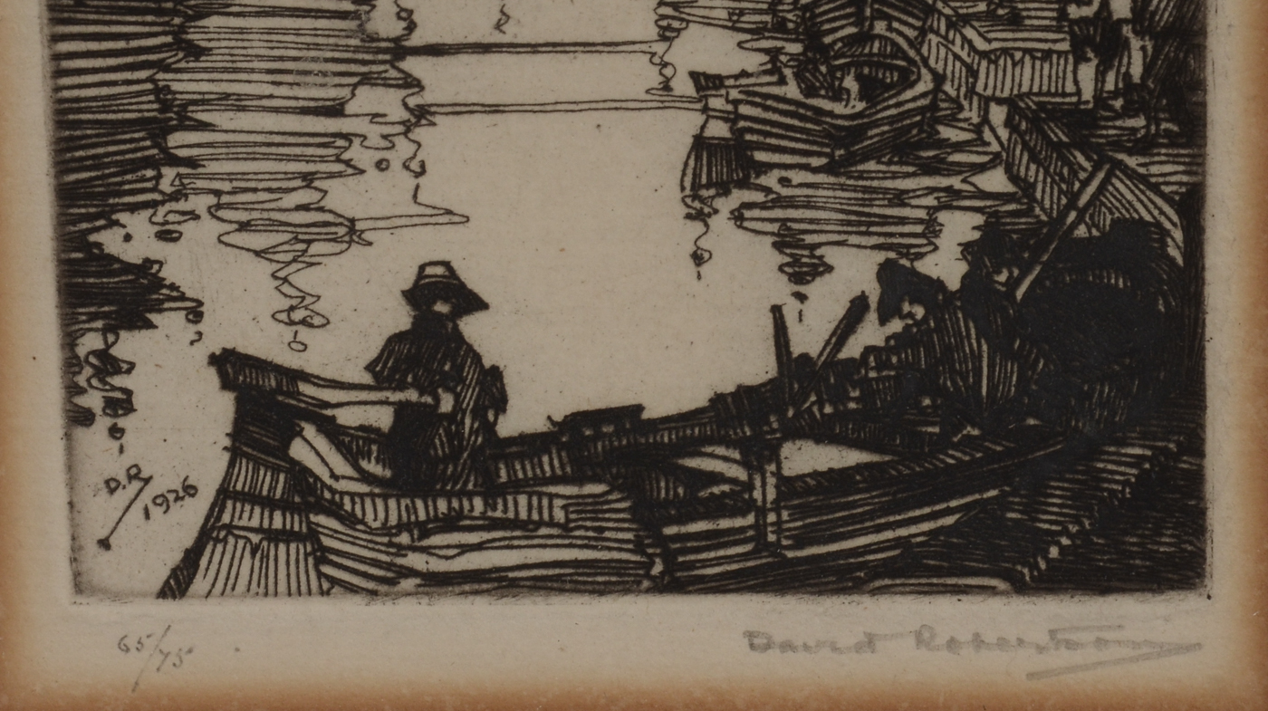 David Robertson Signed 1926 Limited Edition Etching "Chioggia, Venice"