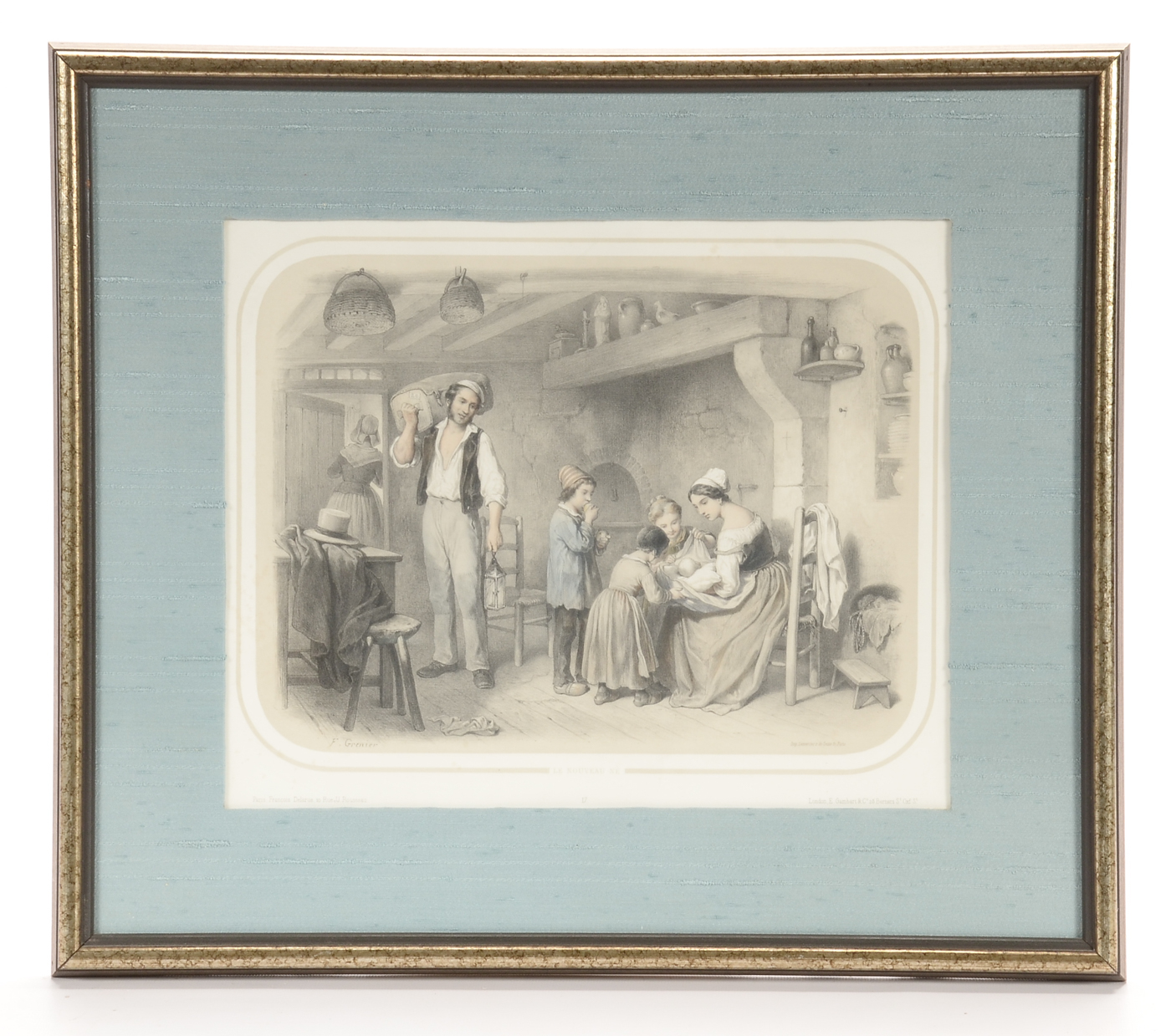 Two Antique 19th-Century Lithographs after Francois Grenier