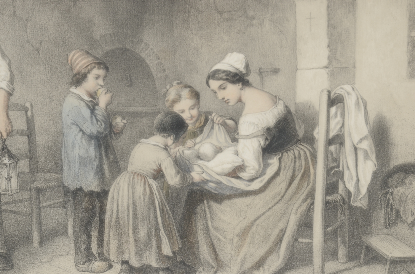 Two Antique 19th-Century Lithographs after Francois Grenier