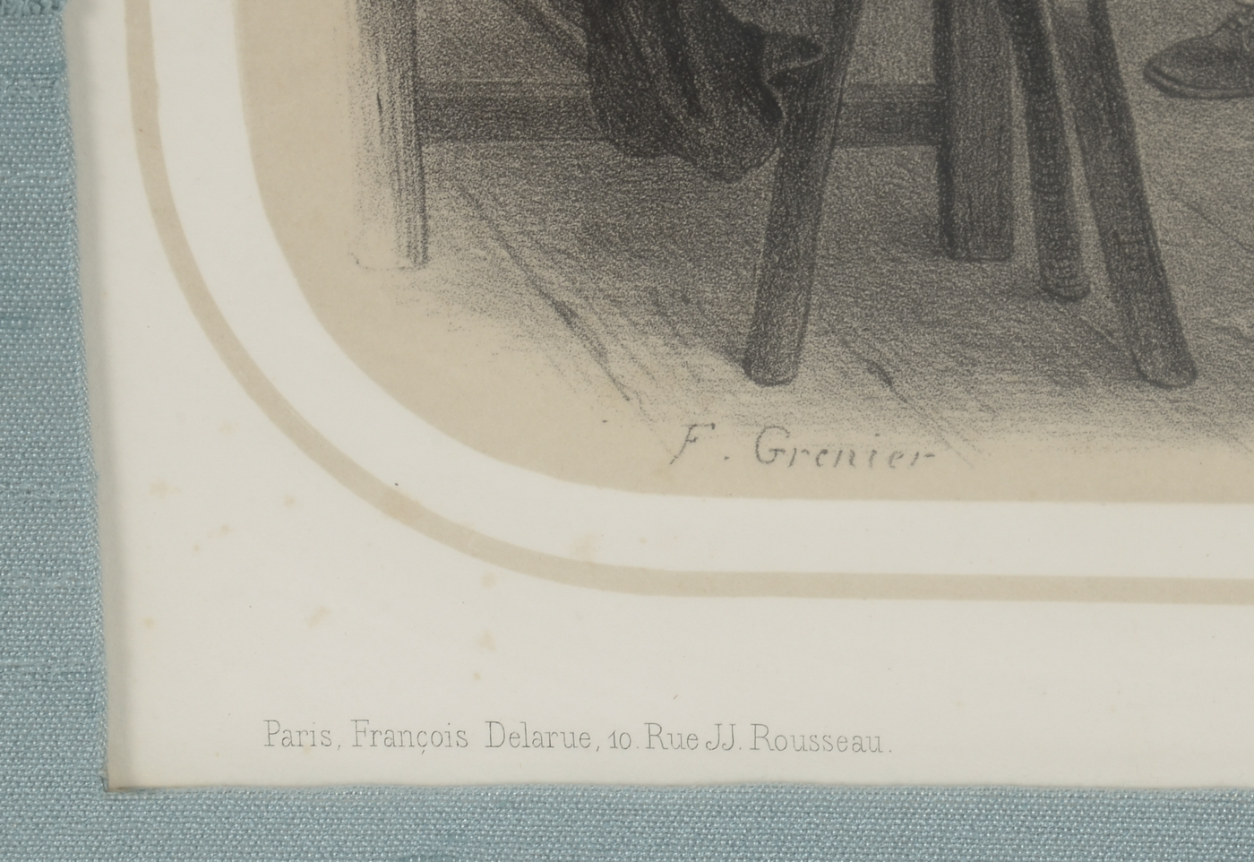 Two Antique 19th-Century Lithographs after Francois Grenier