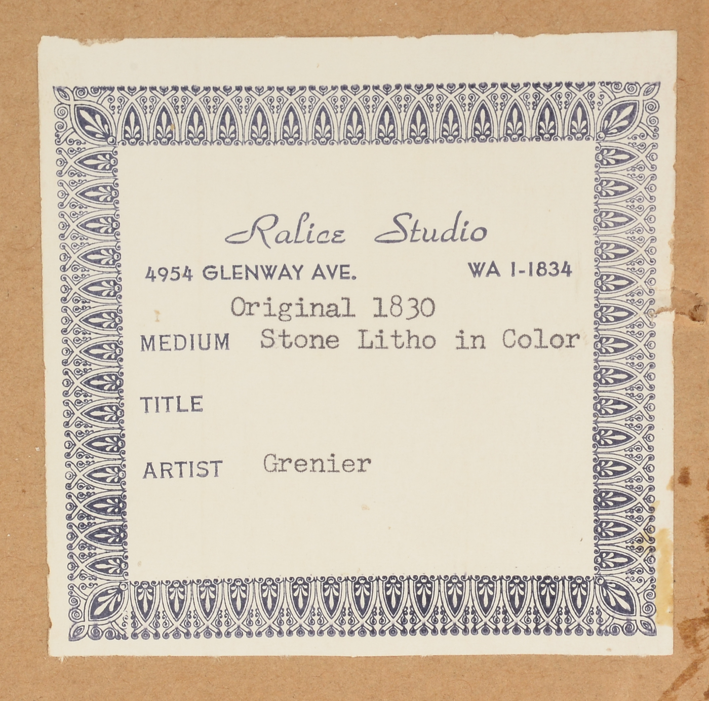 Two Antique 19th-Century Lithographs after Francois Grenier