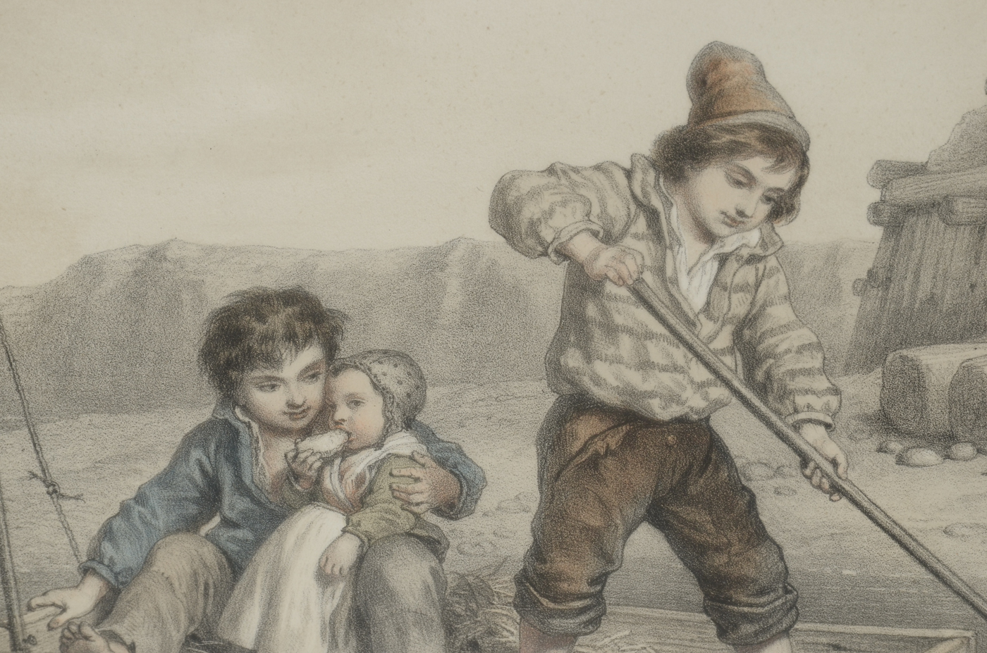 Two Antique 19th-Century Lithographs after Francois Grenier