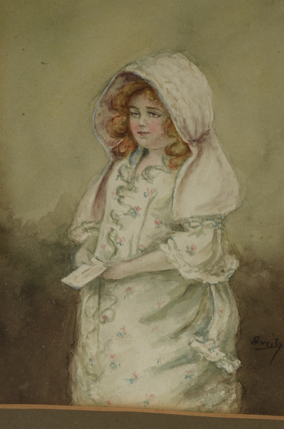 Switzer Signed Original Turn-of-the-Century Watercolor on Paper