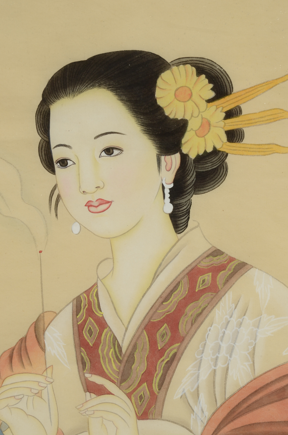 Large Contemporary Original Chinese Gouache Painting on Paper