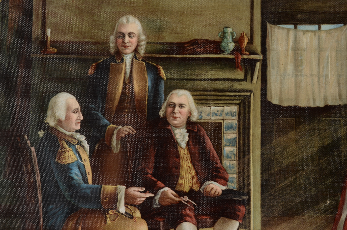 Antique 1893 Early Offset Lithograph after C. H. Weisgerber "Birth of Our Nation's Flag" Inscribed to L. C. Schrickel of Cincinnati