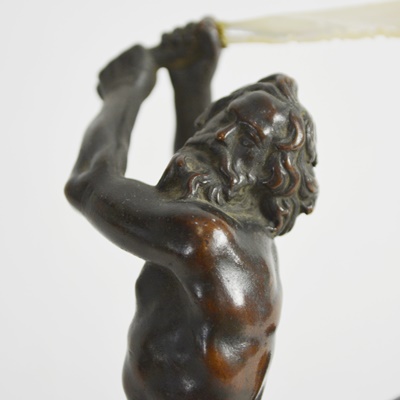 Vintage Bronze Centaur With Mother of Pearl Sword Statue