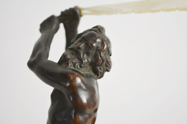 Vintage Bronze Centaur With Mother of Pearl Sword Statue