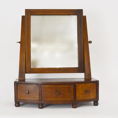 Vintage Three Drawer Table Top Wood MIrror