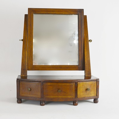 Vintage Three Drawer Table Top Wood MIrror