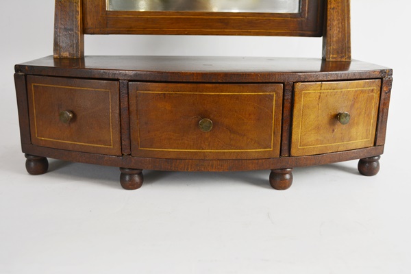 Vintage Three Drawer Table Top Wood MIrror