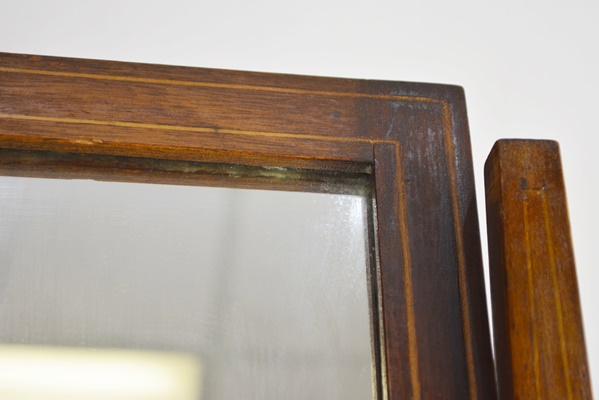 Vintage Three Drawer Table Top Wood MIrror