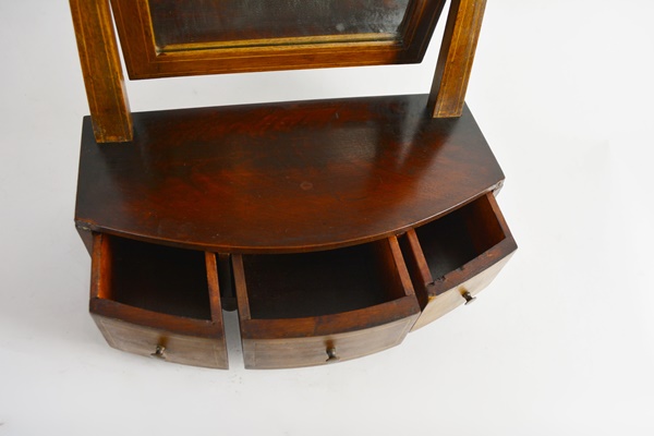 Vintage Three Drawer Table Top Wood MIrror