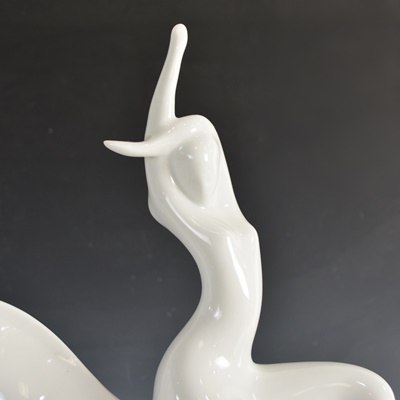 Royal Dux Bohemia Modernist Lady and Horse Figurine