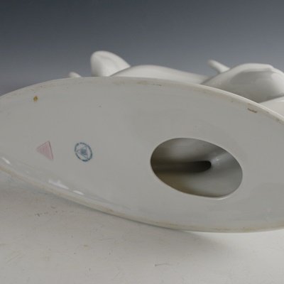 Royal Dux Bohemia Modernist Lady and Horse Figurine