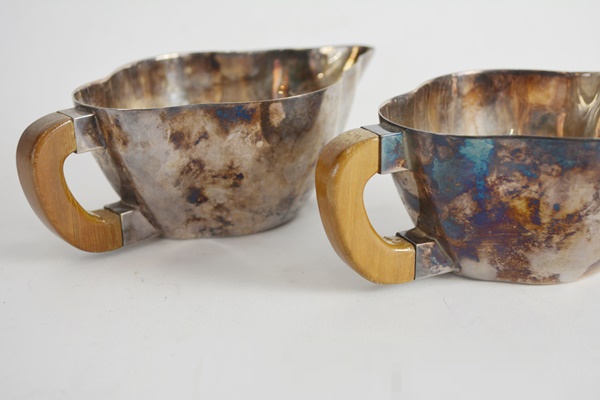 Silver Plated Lobed Cream and Sugar Set