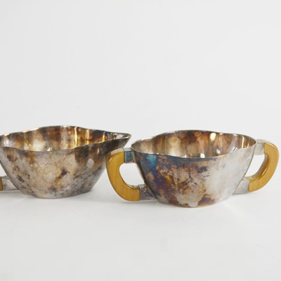 Silver Plated Lobed Cream and Sugar Set