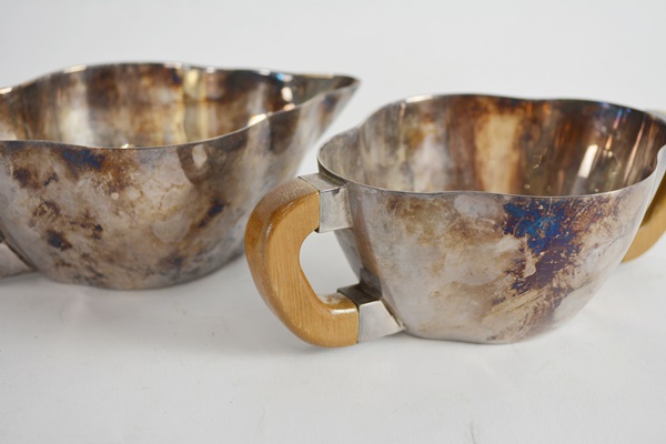 Silver Plated Lobed Cream and Sugar Set