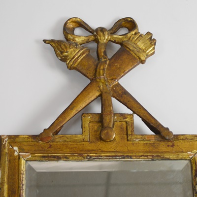 Antique Gilt Wood Beveled Mirror