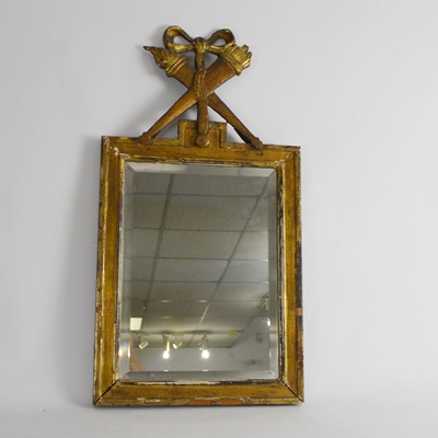 Antique Gilt Wood Beveled Mirror