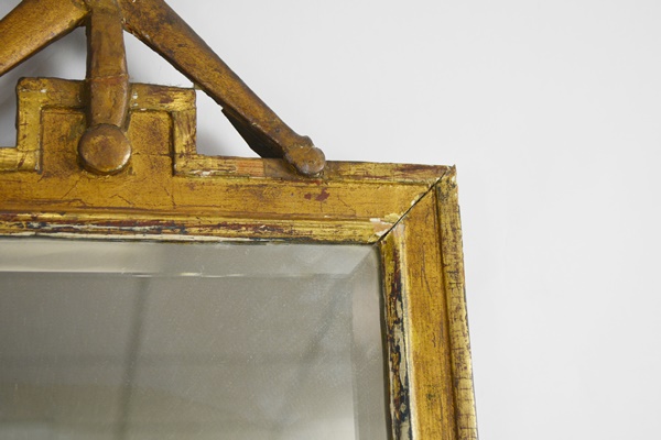 Antique Gilt Wood Beveled Mirror