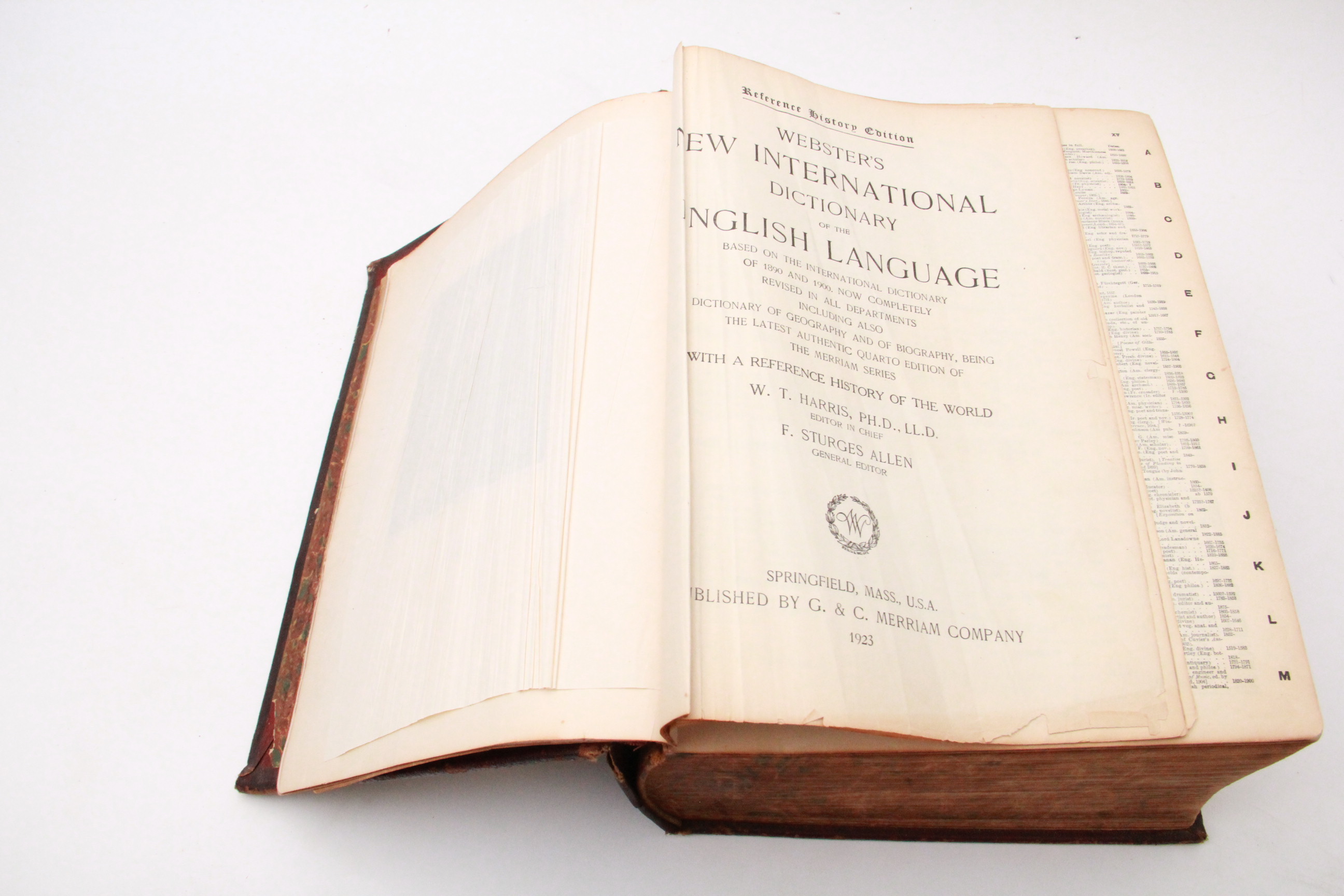 1923 Webster Dictionary From the U.S. Senate Library
