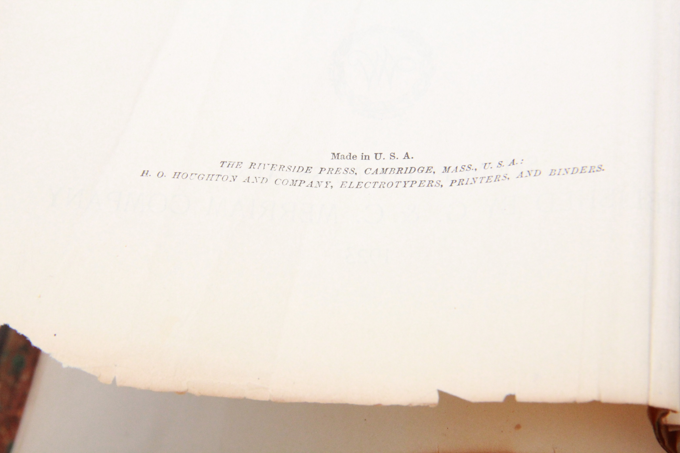 1923 Webster Dictionary From the U.S. Senate Library