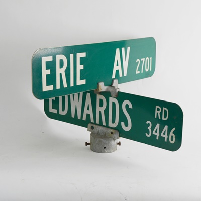 Erie Avenue and Edwards Road Street Sign