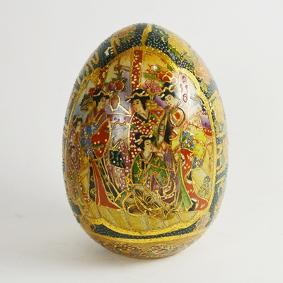Chinese Satsuma Style Earthenware Egg