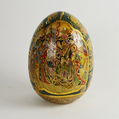 Chinese Satsuma Style Earthenware Egg