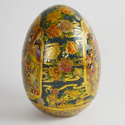 Chinese Satsuma Style Earthenware Egg