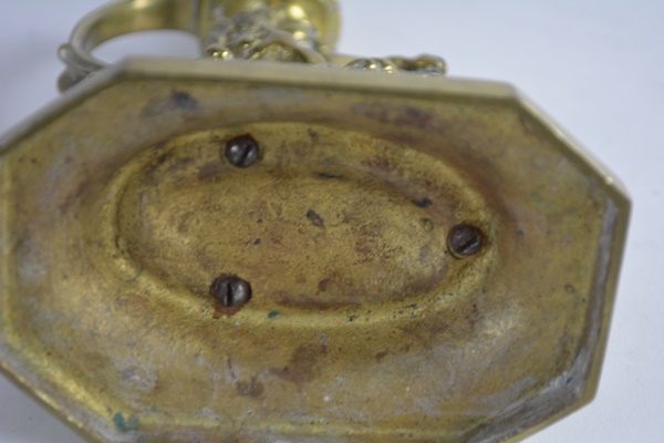 Vintage Griffin Cast Brass Candlestick