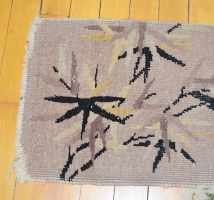 Vintage Needle Point Area Rug and Flat Weave Accent Rug