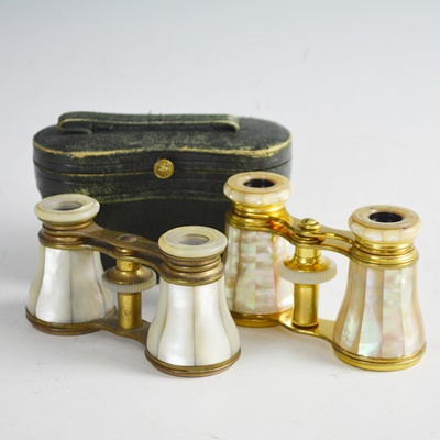 Two Pair of LeMaire Paris Vintage Mother of Pearl Opera Glasses