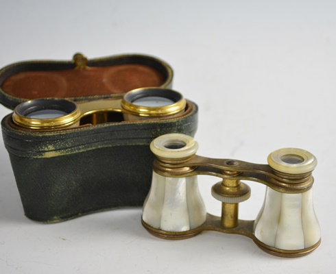 Two Pair of LeMaire Paris Vintage Mother of Pearl Opera Glasses