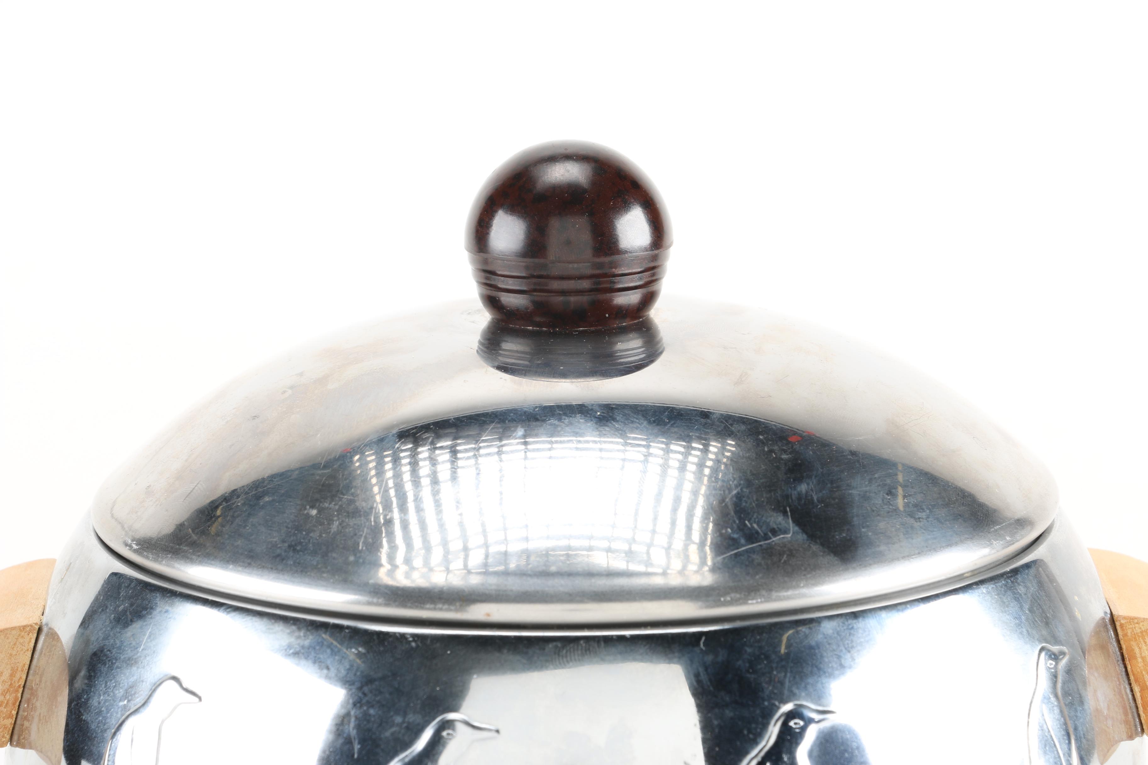 Art Deco Style West Bend Penguin Co Ice Bucket With Bakelite Style Knob