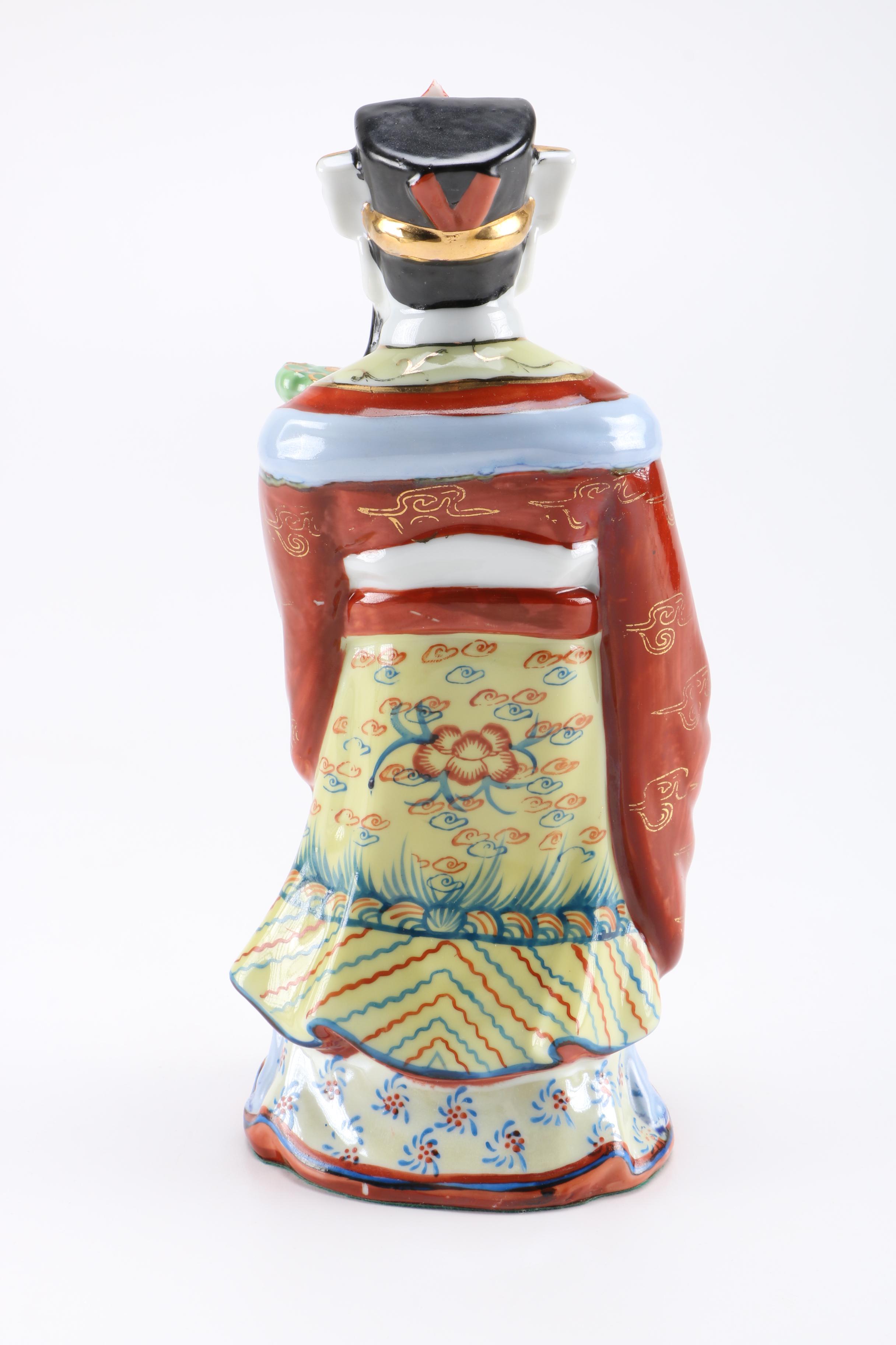 Chinese God of Prosperity Porcelain Figurine
