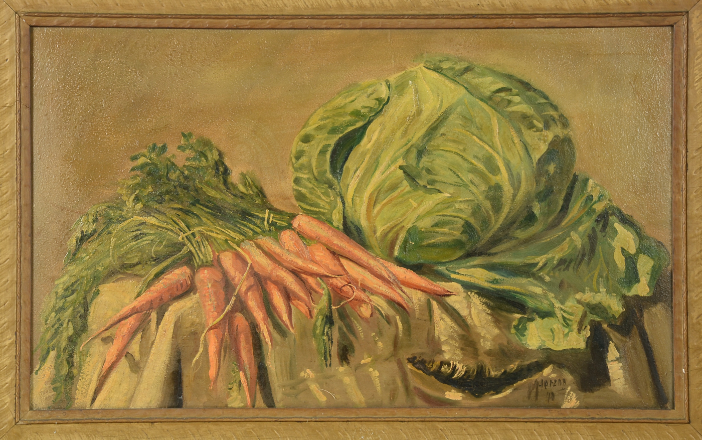 M. Herzon Original 1970 Oil Still Life on Academy Board